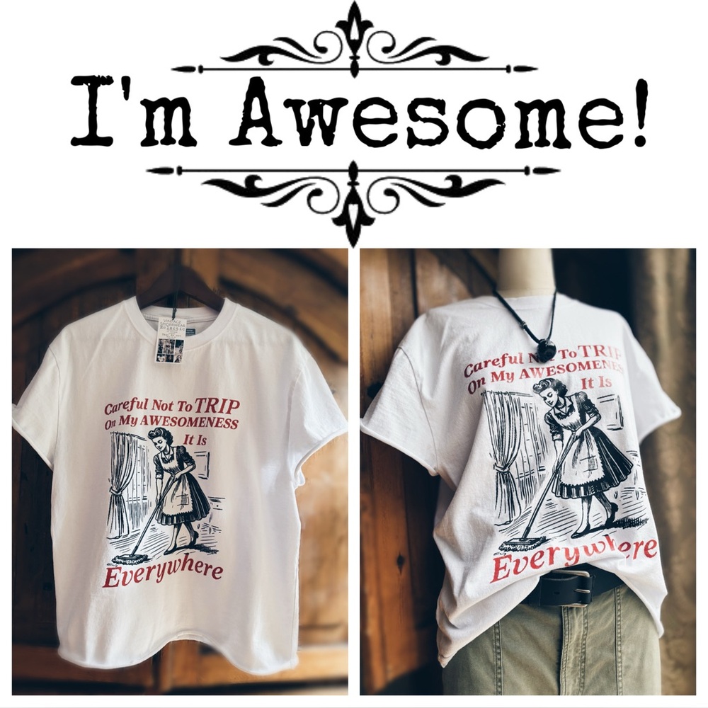 Artisan Reworked White Graphic Tee | Raw Hem & Custom Stitching | Boho L
